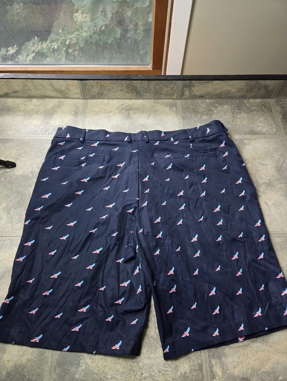 Walter Hagen American Banana Print Navy Shorts - Picture 2 of 3